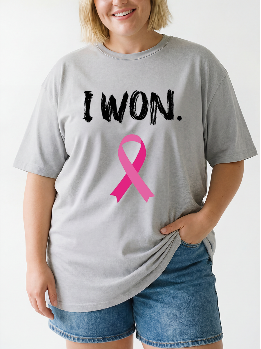 Vintage I Won Cancer Oversize Graphic Tee