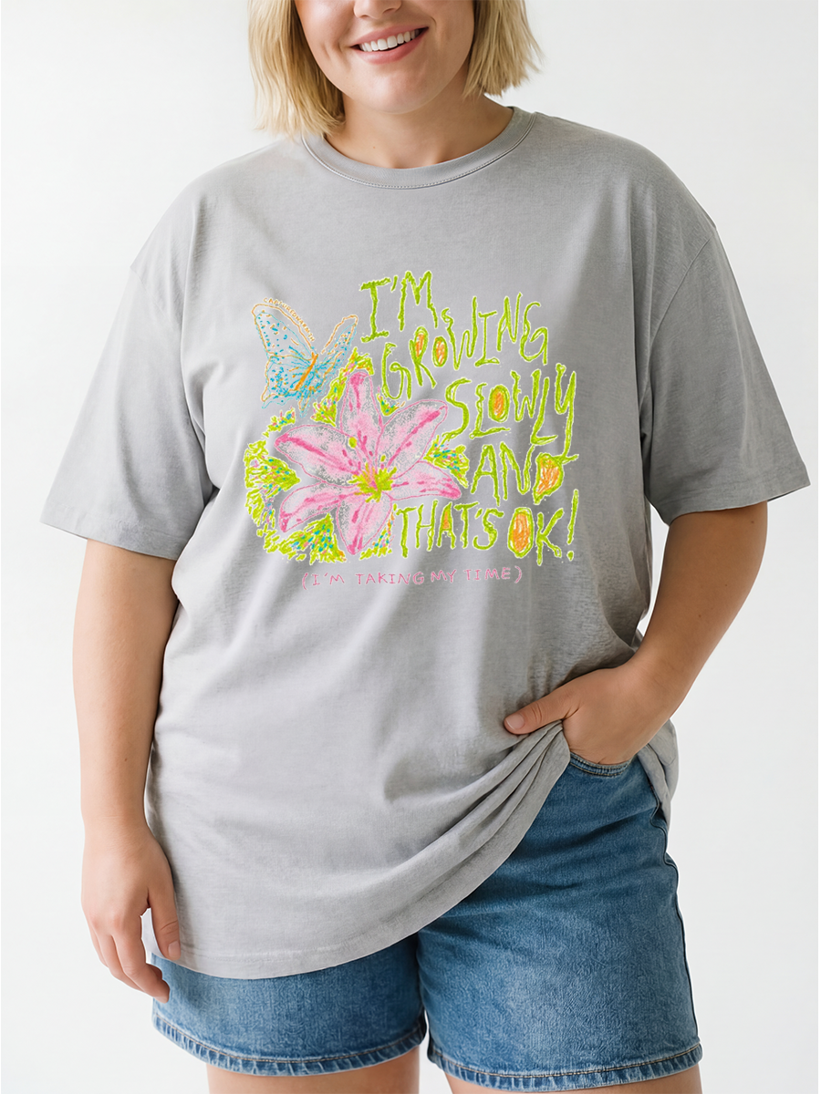 Vintage I'M Taking My Time Oversize Graphic Tee