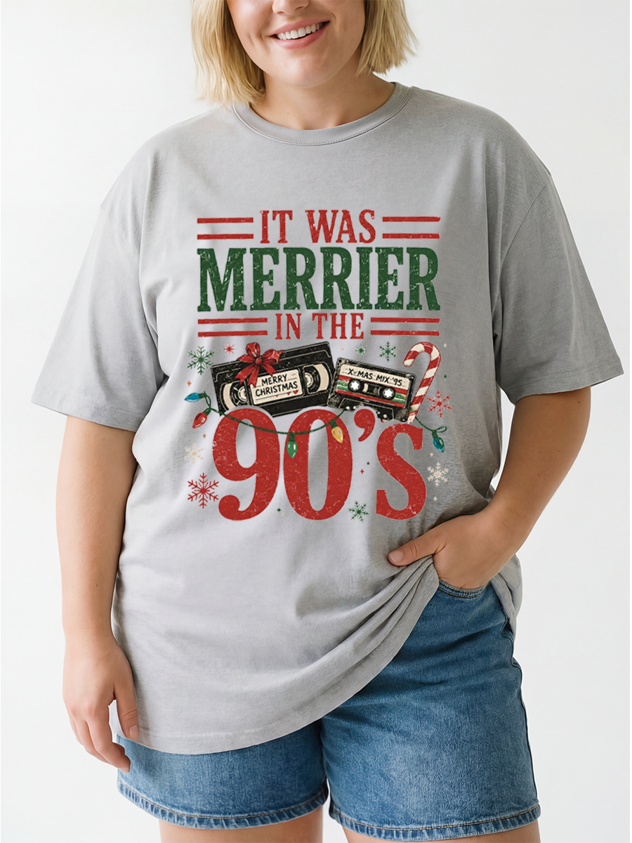 Vintage It Was Merrier In The 90S Oversize Graphic Tee