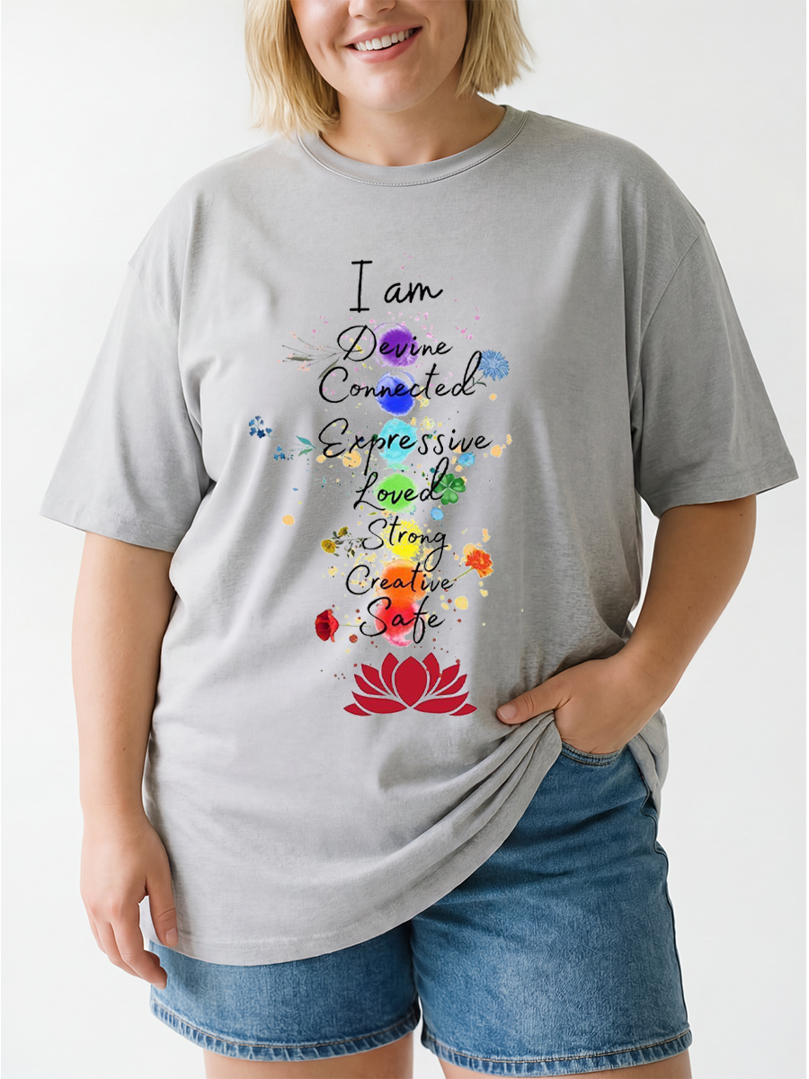 Vintage Foral I Am Oversize Graphic Tee