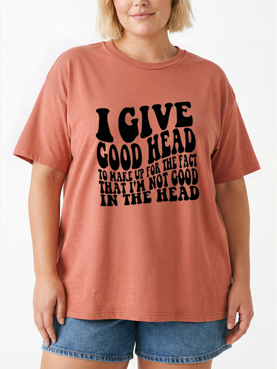 Vintage I Give Good Head Oversize Graphic Tee