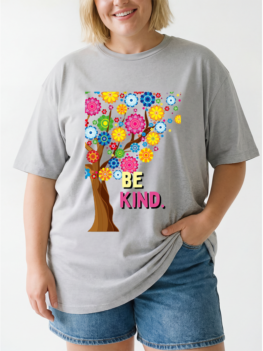 Vintage Floral Be Kind Oversize Graphic Tee