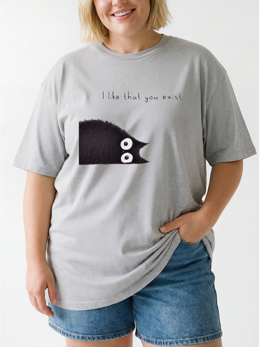 Vintage I Like That You Exist Oversize Graphic Tee