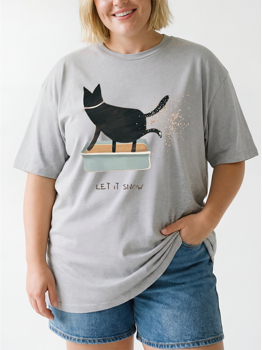 Vintage Let It Snow Oversize Graphic Tee