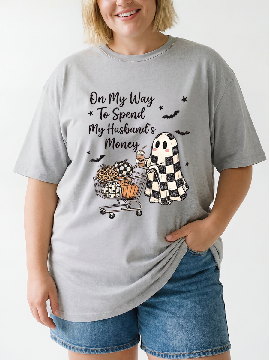 Vintage On My Way To Spend My Husband'S Money Oversize Graphic Tee