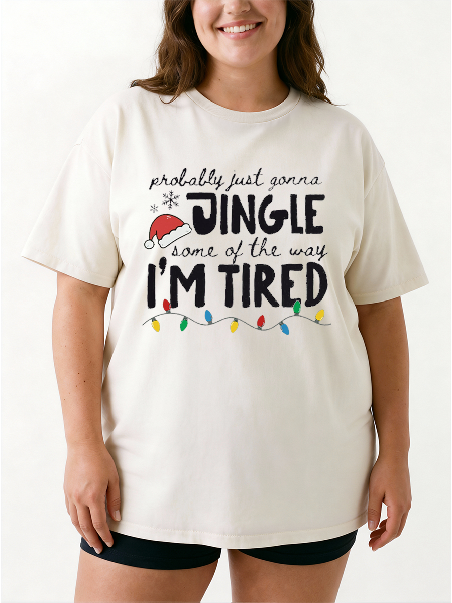 Vintage Probably Jingle Some Of The Way Oversize Graphic Tee