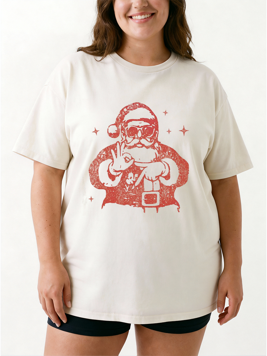 Vintage Six Seven Santa Oversize Graphic Tee