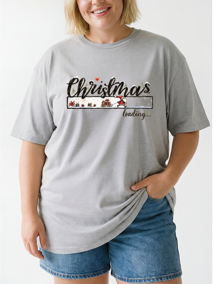 Vintage Christmas Countdown Oversize Graphic Tee
