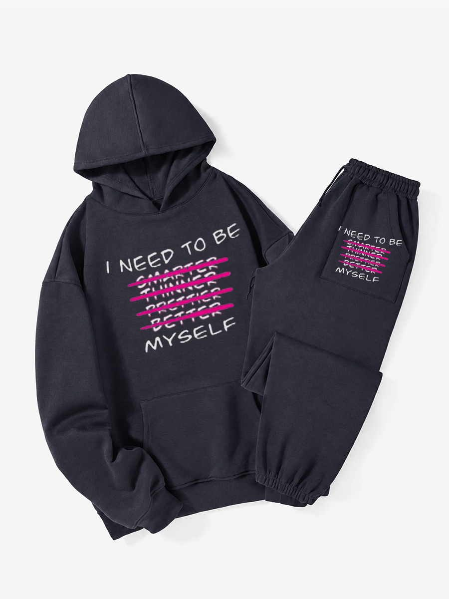 Vintage I Need To Be Myself Hoodie Suit