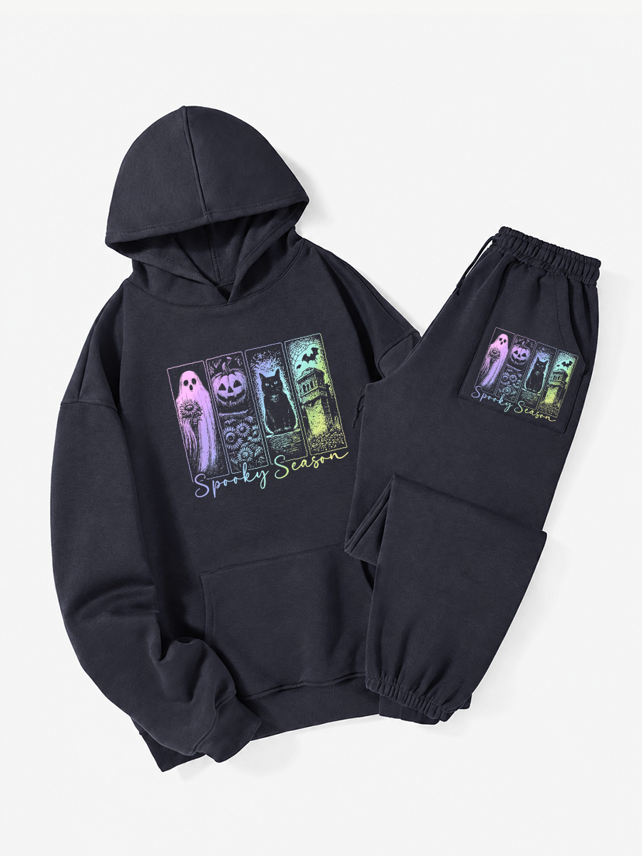 Vintage Spooky Season Halloween Hoodie Suit