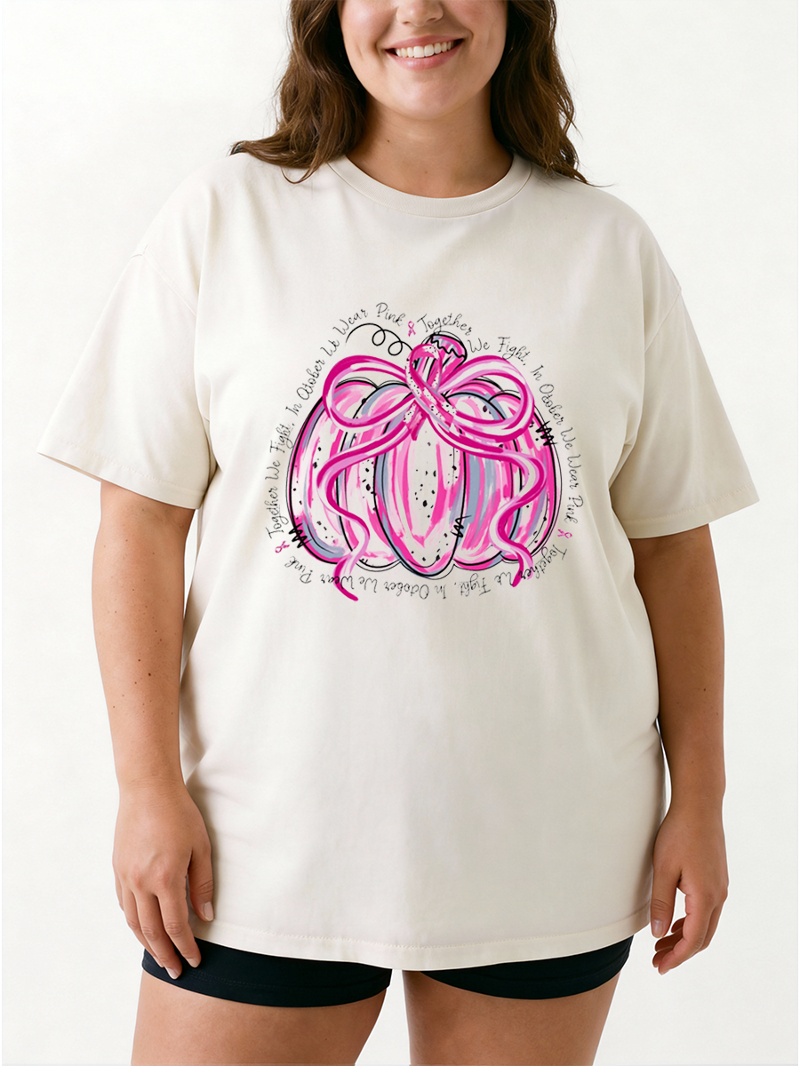 Vintage In October We Wear Pink Oversize Graphic Tee