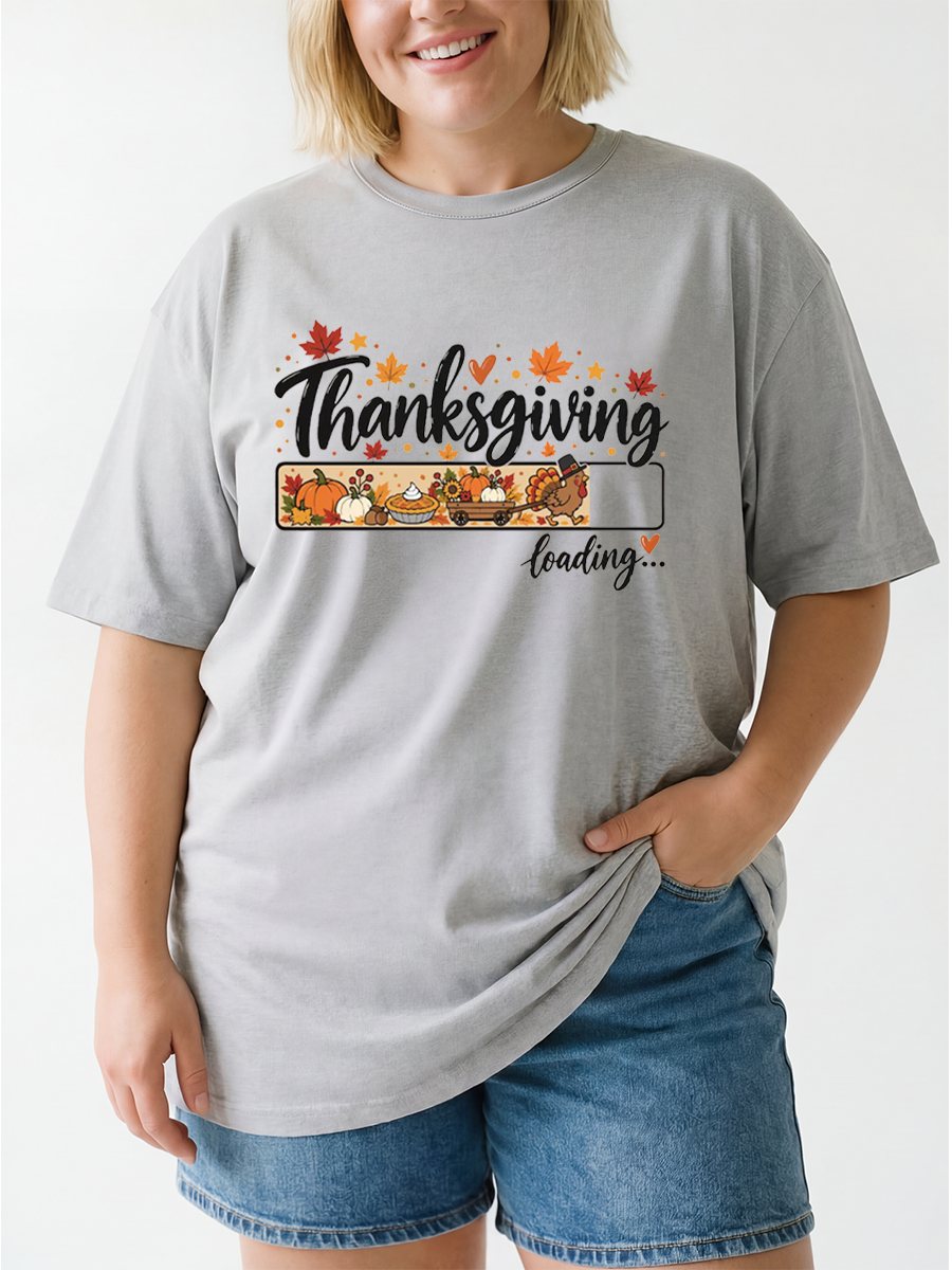 Vintage Thanksgiving Loading Oversize Graphic Tee