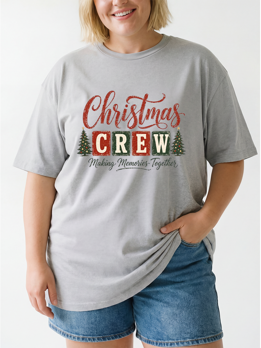 Vintage Christmas Crew Oversize Graphic Tee