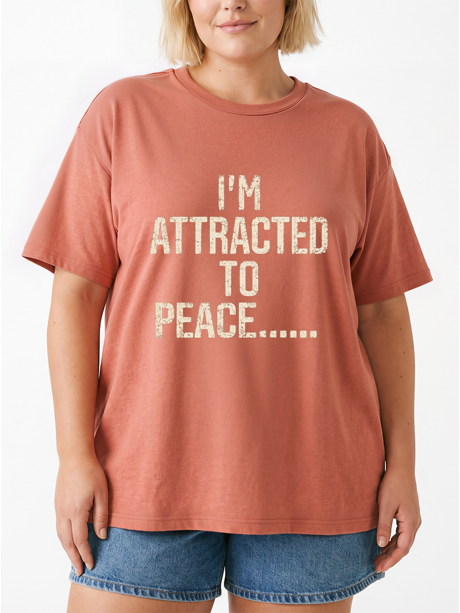 Vintage I'M Attracted To Peace Oversize Graphic Tee