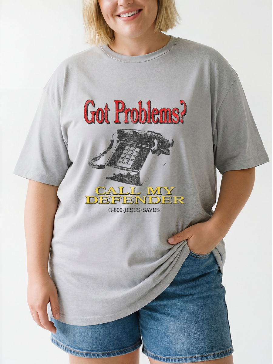 Vintage Got Problems?Call My Defender Oversize Graphic Tee