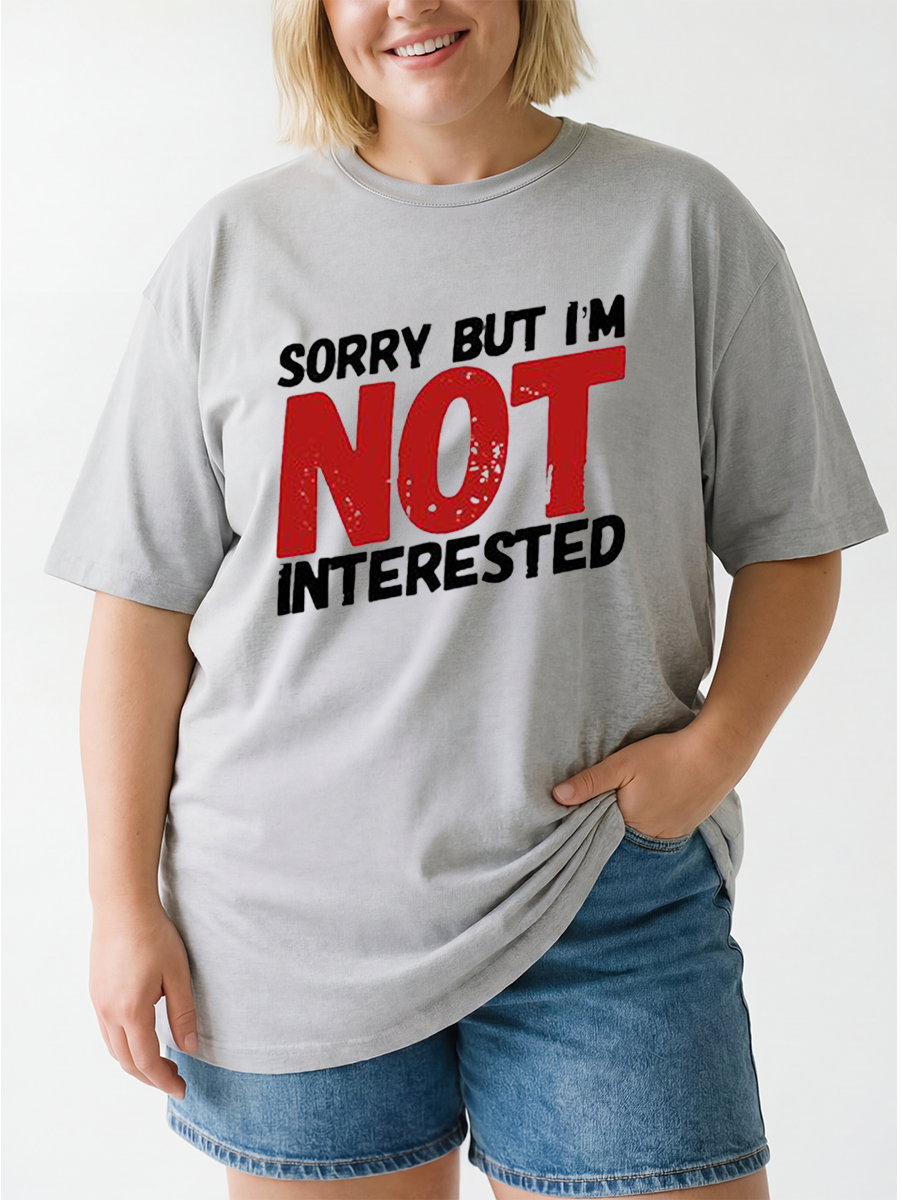 Vintage Sorry But I'M Not Interested Oversize Graphic Tee
