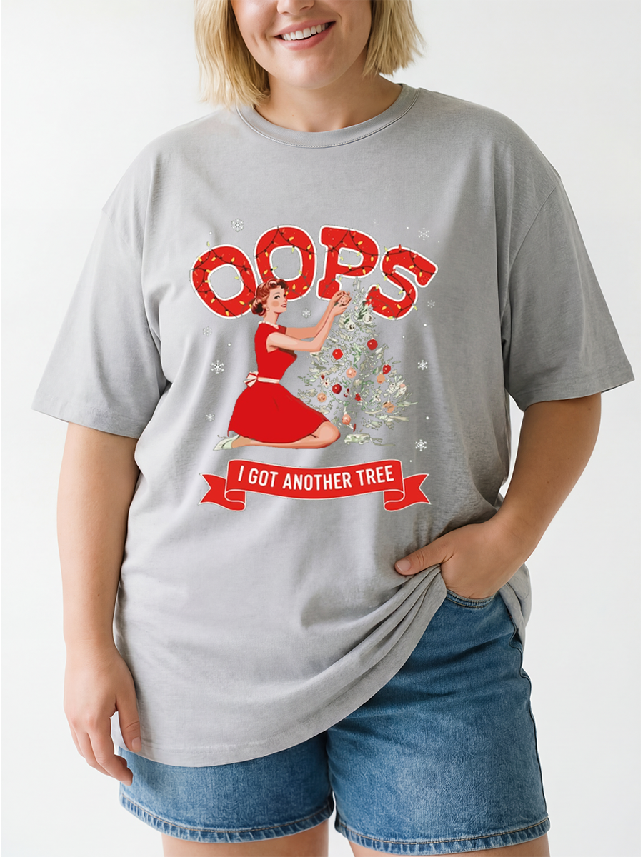 Vintage Oops I Got Another Tree Oversize Graphic Tee