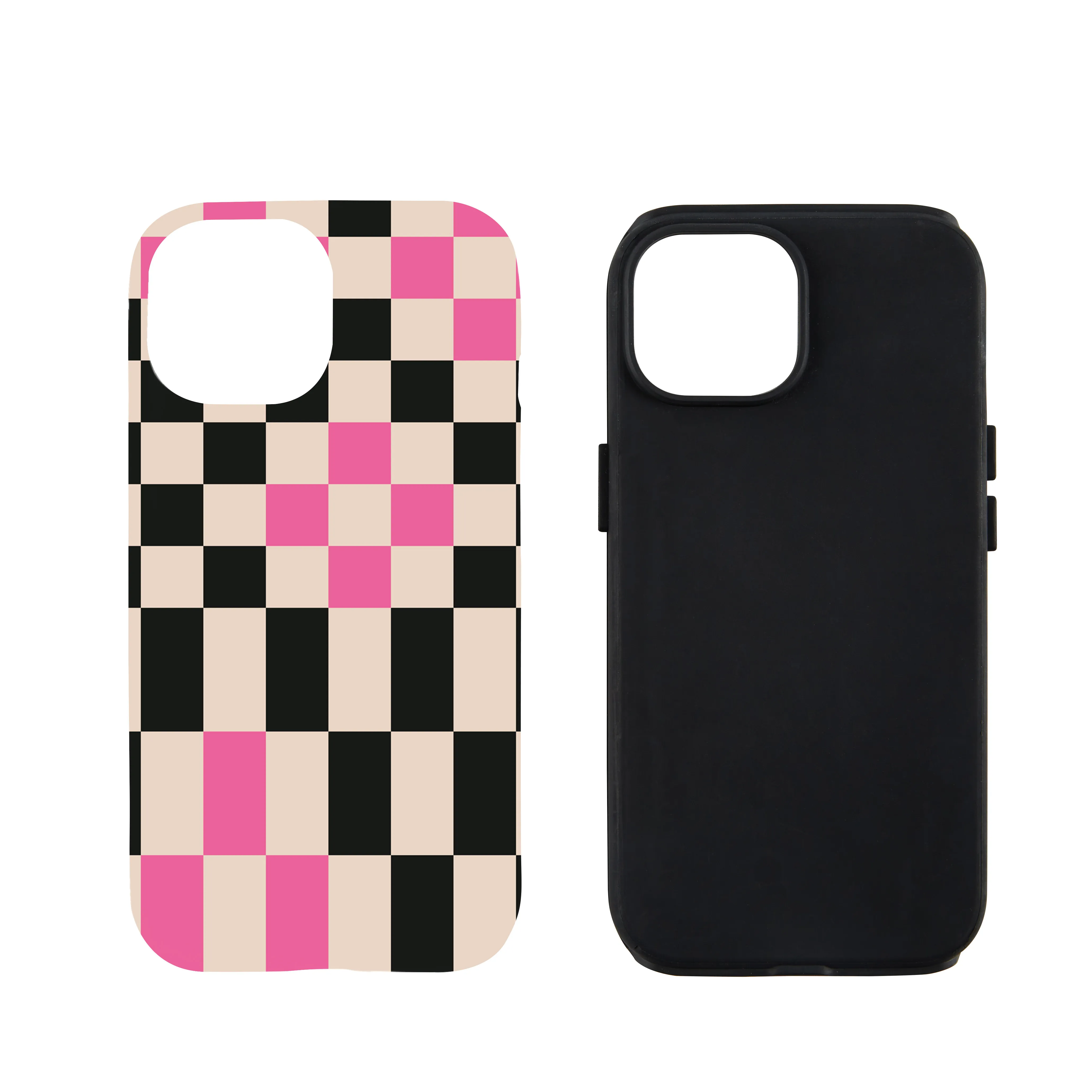 Black And White Pink Checkerboard Phone Case