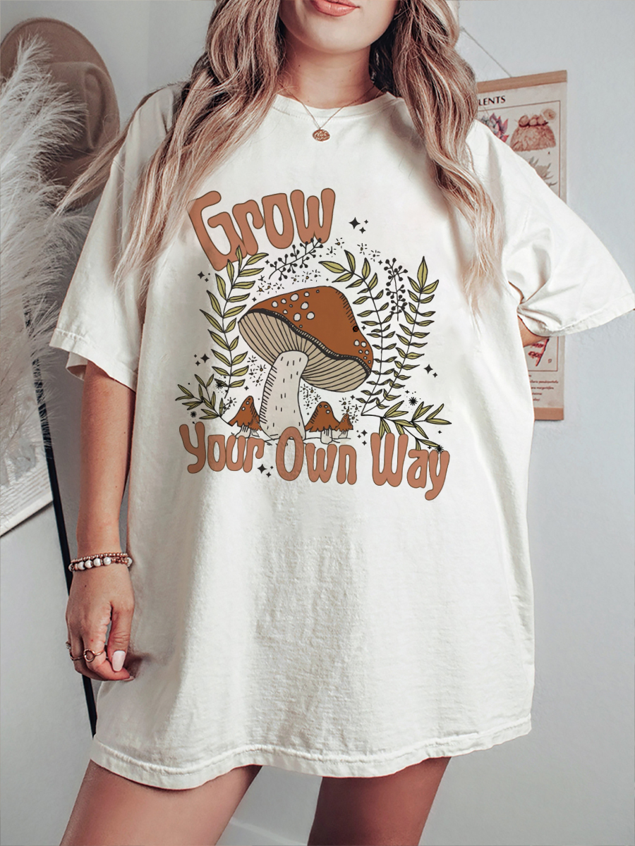 Vintage Mushroom Positive Vibes T-Shirt