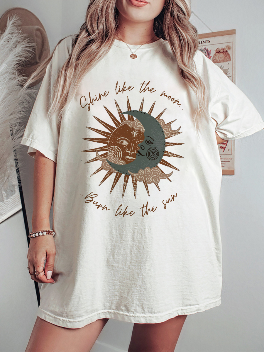 Vintage Boho Sun And Moon T-Shirt