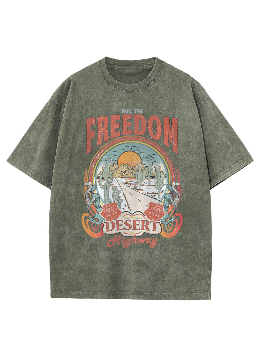Vintage Feel The Freedom Washed T-Shirt
