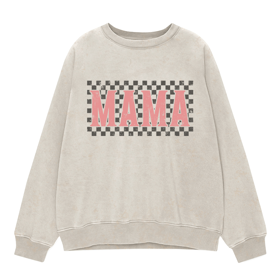 Vintag Boho Mama Checkerboarde Washed Sweatshirts