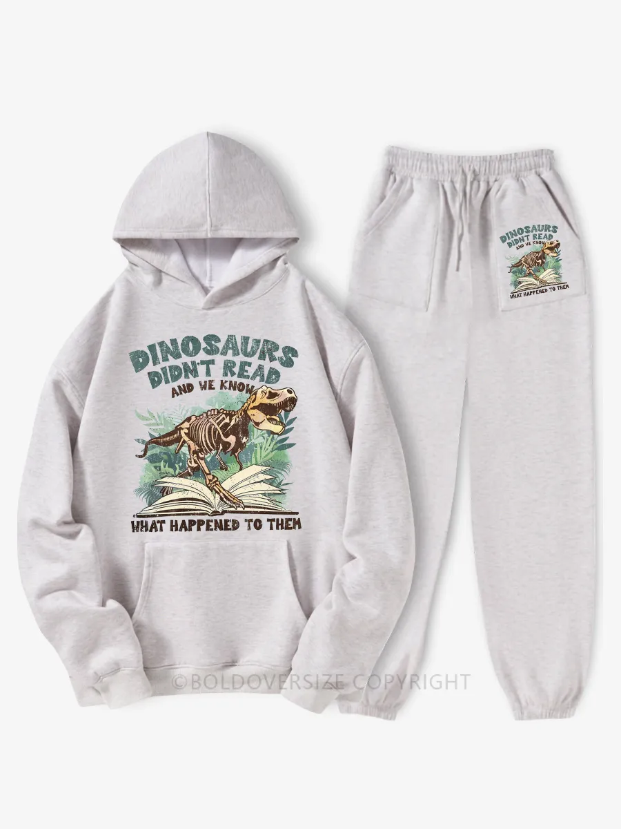 Vintage Dinosaurs Didn’t Read Fleece Hoodie Suit