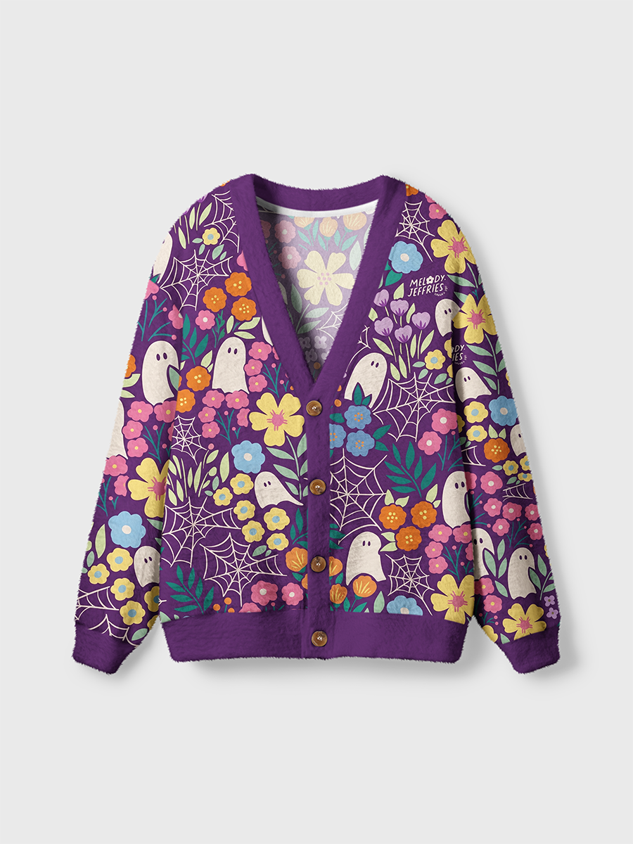 Vintage Cute Halloween Ghosts Cardigan Sweaters