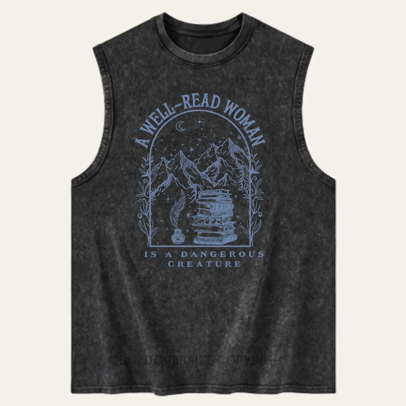 Vintage A Well Read Woman Washed Tank