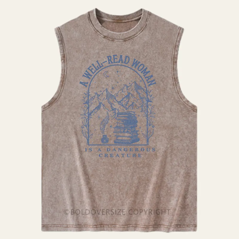 Vintage A Well Read Woman Washed Tank
