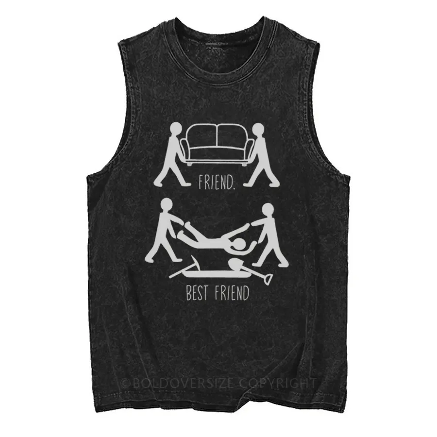 Vintage Friend Vs Best Friend Washed Tank