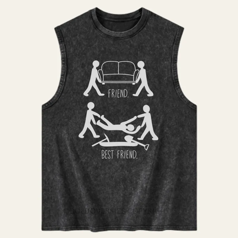 Vintage Friend Vs Best Friend Washed Tank