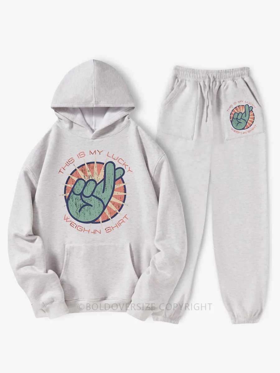 Vintage This Is My Lucky Weigh-In Fleece Hoodie Suit