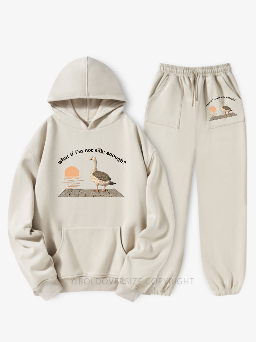 Vintage What If I'm Not Silly Enough Fleece Hoodie Suit