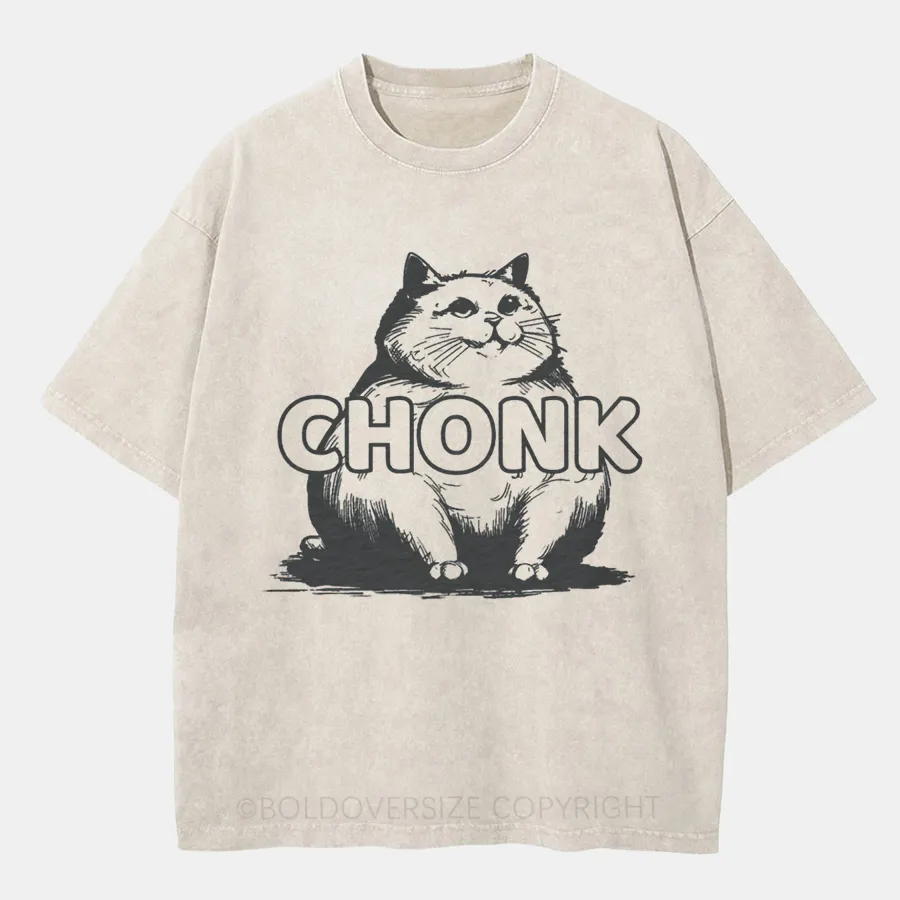 Vintage Chonk Cat Washed T-Shirt