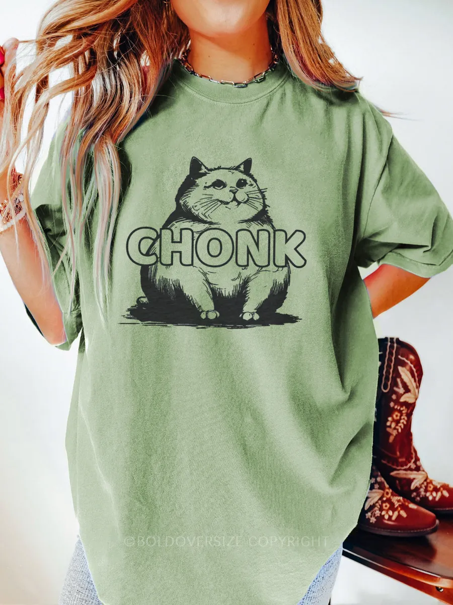 Vintage Chonk Cat Funny Tee
