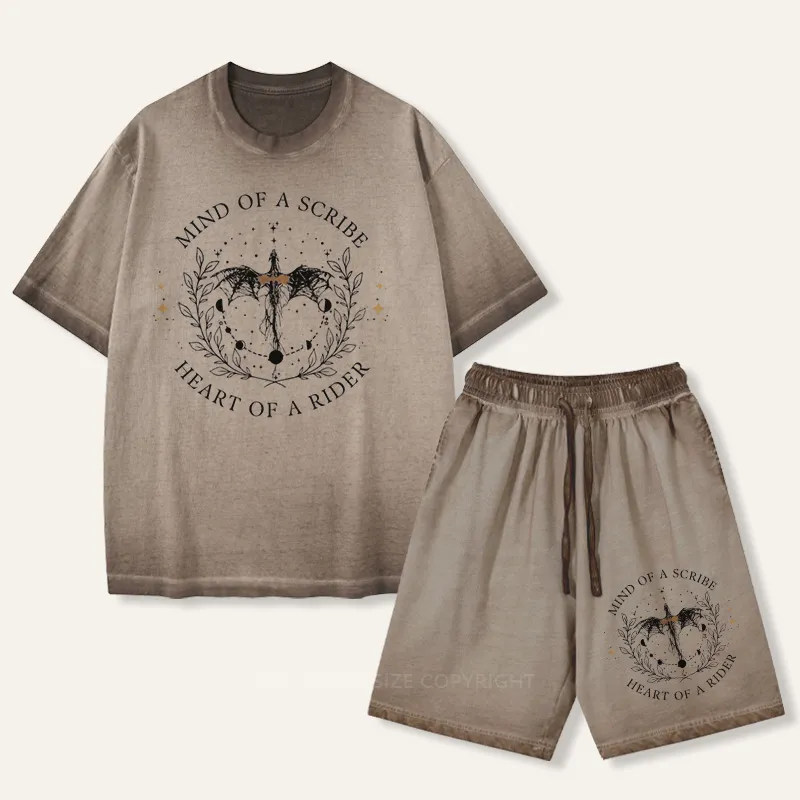 Vintage Iron Flame Dragon Novel Gradient Washed Suit