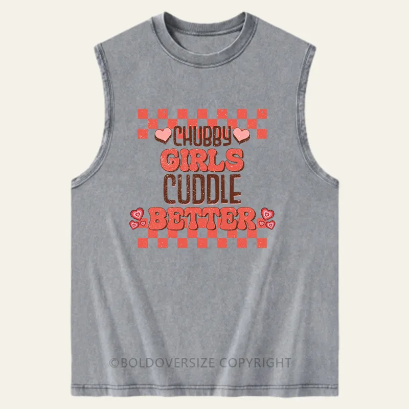 Vintage Chubby Girls Cuddle Better Washed Tank