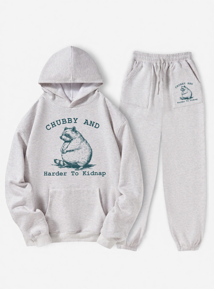 Vintage Chubby And Harder To Kidnap Fleece Hoodie Suit