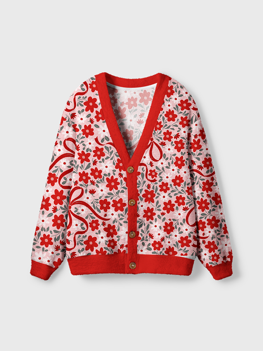 Vintage Retro Romantic Pastoral Bow Cardigan Sweaters