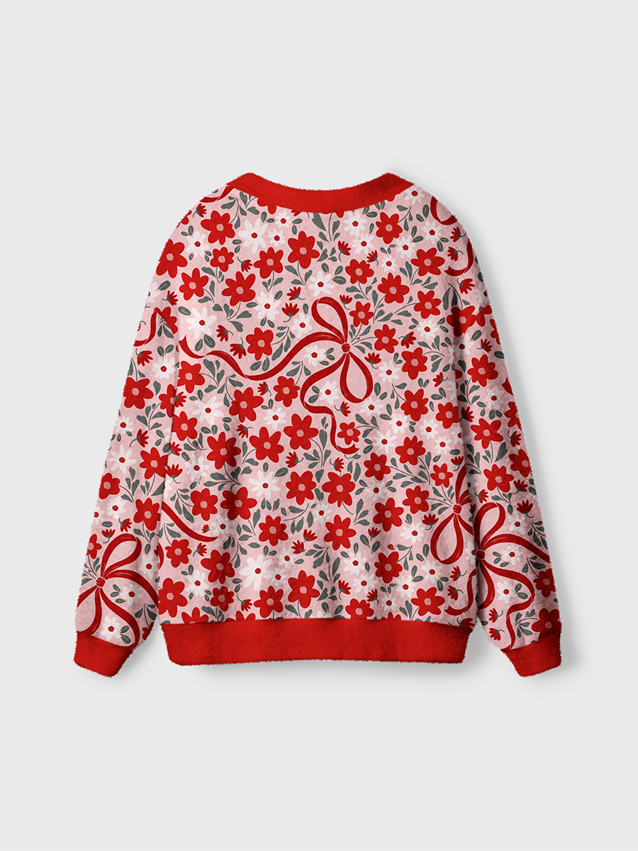 Vintage Retro Romantic Pastoral Bow Cardigan Sweaters
