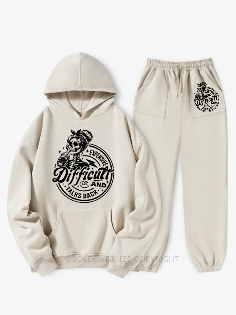 Vintage Expensive Difficult And Talks Back Fleece Hoodie Suit
