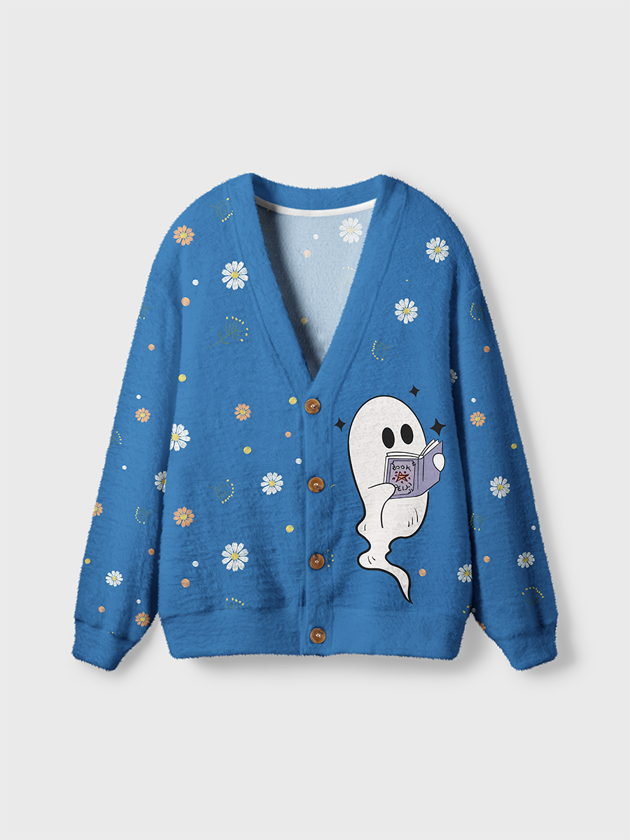 Vintage Spooky Book Readers Cardigan Sweaters