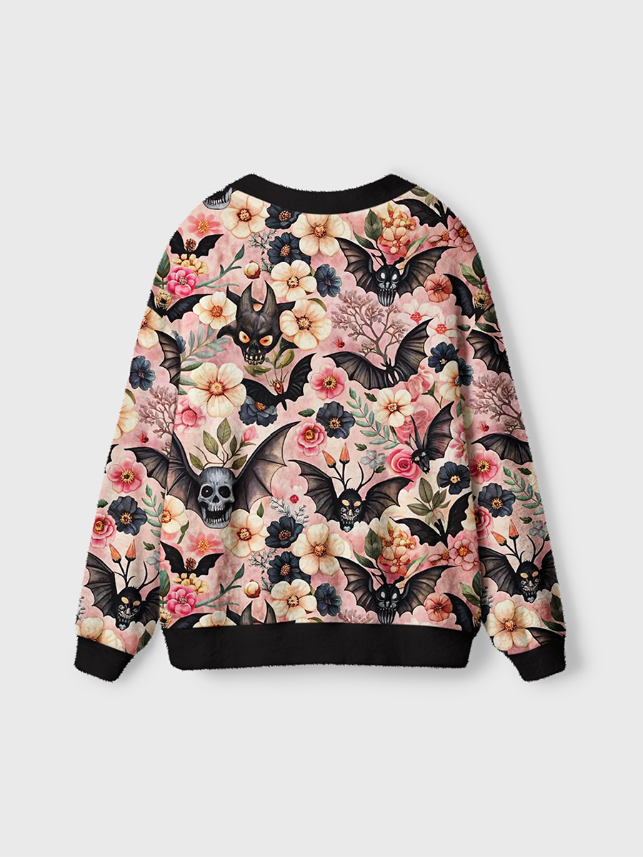 Vintage Bat Floral Foliage Cardigan Sweaters