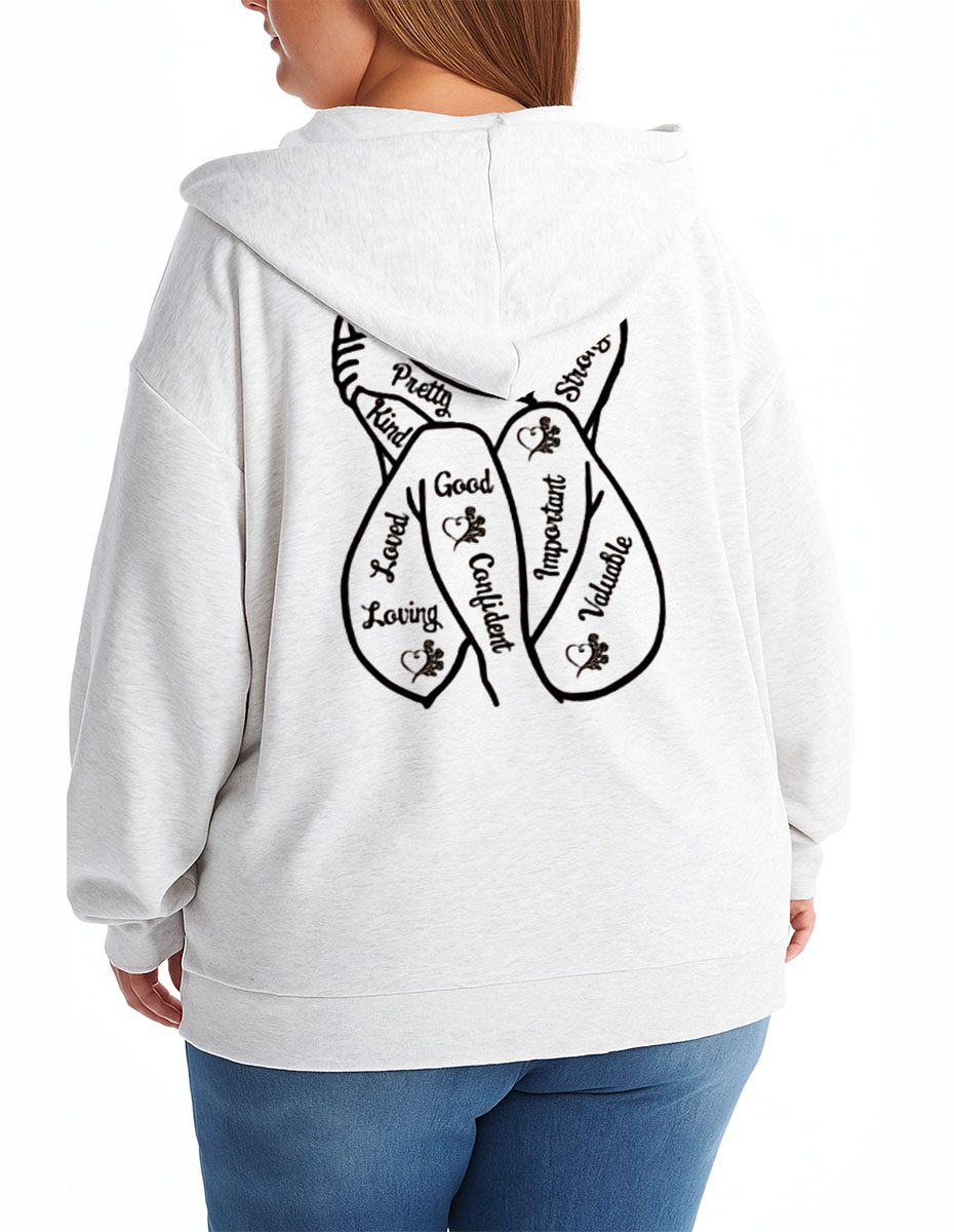 Vintage Body Positive Zip Hoodie