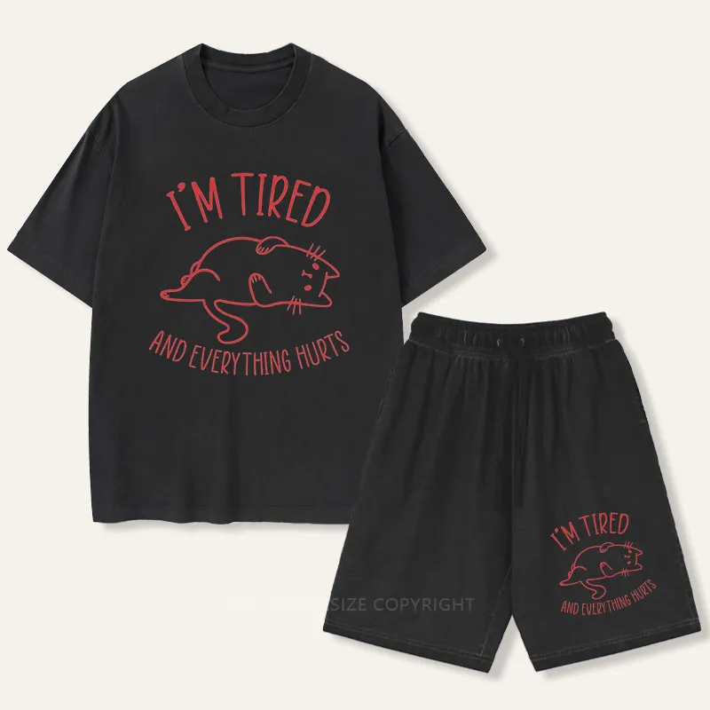 Vintage I��M Tired And Everything Hurts Gradient Washed Suit