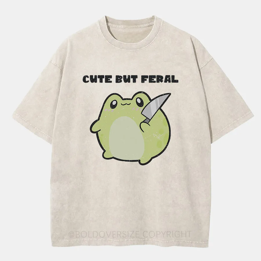 Vintage Cute But Feral Washed T-Shirt