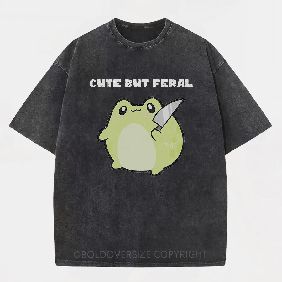 Vintage Cute But Feral Washed T-Shirt