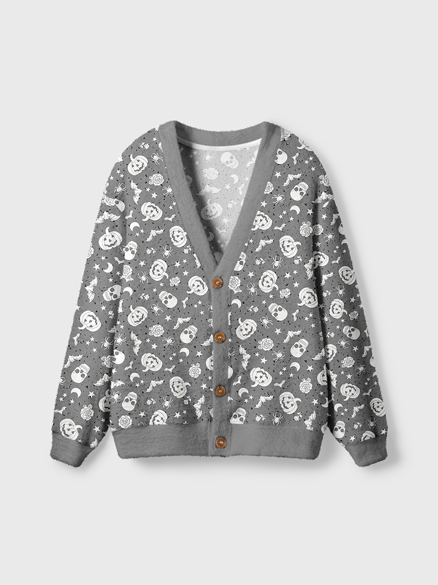 Vintage Gothic Halloween Skull Cardigan Sweaters