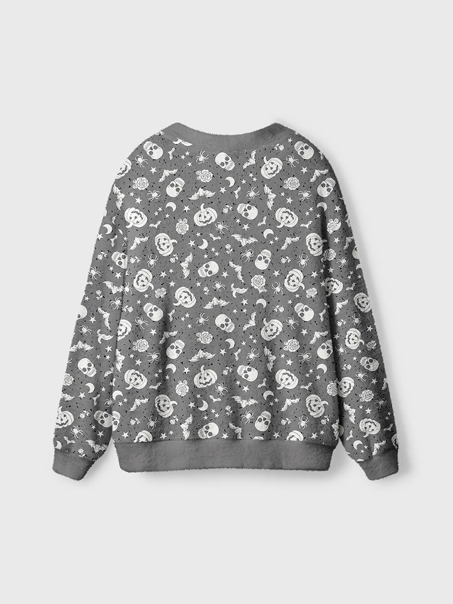 Vintage Gothic Halloween Skull Cardigan Sweaters